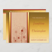 Golden Dandelion Sunshine Wedding Einladung (Vorne/Hinten)