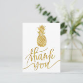 golden danke dir kalligraphie Ananas Postkarte (Stehend Vorderseite)