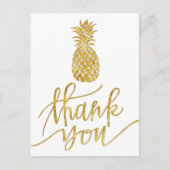 golden danke dir kalligraphie Ananas Postkarte (Vorderseite)