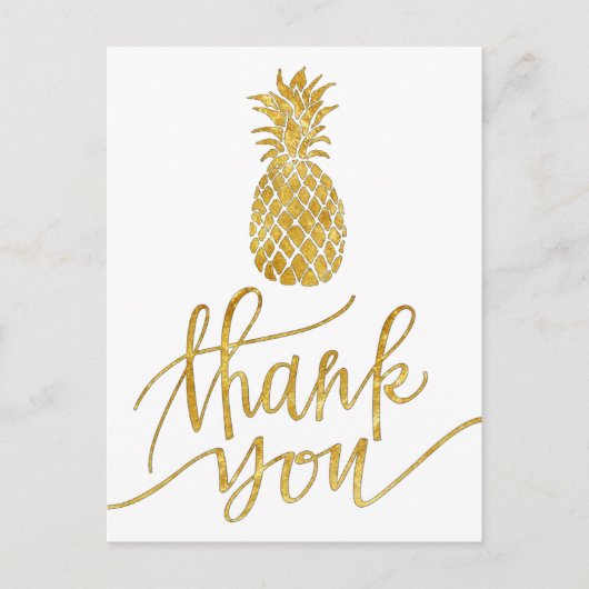golden danke dir kalligraphie Ananas Postkarte (Vorderseite)