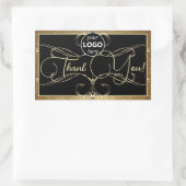 Golden Danke Logos-Rectangle geblüht Rechteckiger Aufkleber (Tasche)