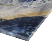 Golden Dark Abstrakt Marmor Hintergrund Schneidebrett (Ecke)