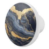 Golden Dark Blue Marble Muster Keramikknauf (Rechts)