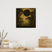 Golden Dark Forest Eclipse Poster (Küche)