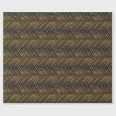 Golden Date Palm Leaf: Schwarz Minimalistisch Geschenkpapier (Flach)