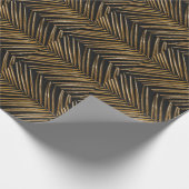 Golden Date Palm Leaf: Schwarz Minimalistisch Geschenkpapier (Ecke)