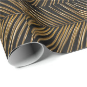 Golden Date Palm Leaf: Schwarz Minimalistisch Geschenkpapier (Rolleneckpunkt)
