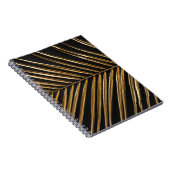 Golden Date Palm Leaf: Schwarz Minimalistisch Notizblock (Rechte Seite)