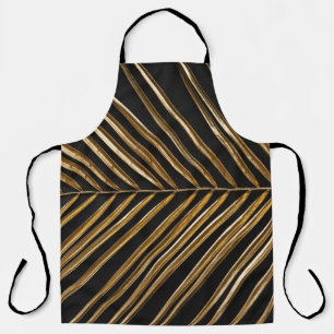 Golden Date Palm Leaf: Schwarz Minimalistisch Schürze