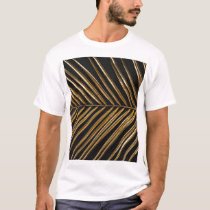 Golden Date Palm Leaf: Schwarz Minimalistisch T-Shirt