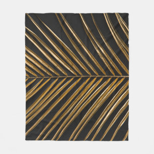 Golden Date Palm: Minimalistischer schwarzer Hinte Fleecedecke