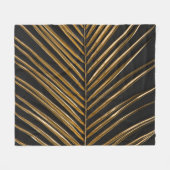 Golden Date Palm: Minimalistischer schwarzer Hinte Fleecedecke (Vorderseite (Horizontal))