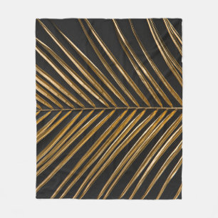 Golden Date Palm: Minimalistischer schwarzer Hinte Fleecedecke