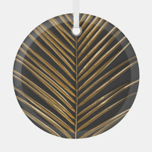 Golden Date Palm: Minimalistischer schwarzer Hinte Ornament Aus Glas