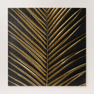 Golden Date Palm: Minimalistischer schwarzer Hinte Puzzle