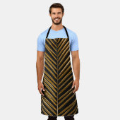 Golden Date Palm: Minimalistischer schwarzer Hinte Schürze (Getragen)