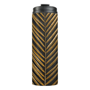 Golden Date Palm: Minimalistischer schwarzer Hinte Thermosbecher