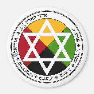 Golden Dawn Earth Pentagramm auf Weiß Magnet
