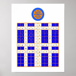 Golden Dawn Enochian Water Tablet / Watchtower Poster