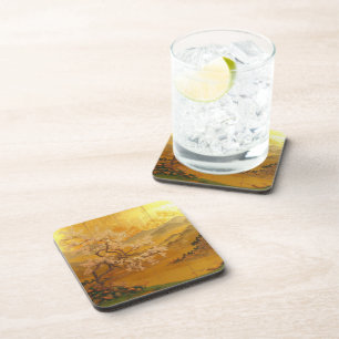 Golden Dawn Hartplastik-Getränkeunterseter Getränkeuntersetzer