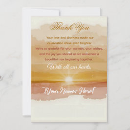 Golden Dawn Thank-You Card – Elegant New Year Grat Dankeskarte