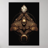 Golden Death Head Moth Skull | Mystical Insect Poster (Vorne)