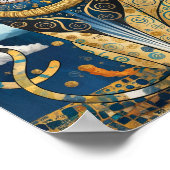 Golden Decorative Gustav Klimt Art Cat Poster (Ecke)