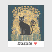 Golden Decorative Gustav Klimt Style Schwarze Katz Aufkleber (Blatt)