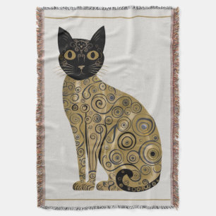 Golden Decorative Gustav Klimt Style Schwarze Katz Decke