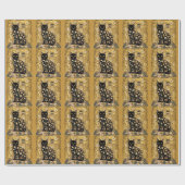 Golden Decorative Gustav Klimt Style Schwarze Katz Geschenkpapier (Flach)