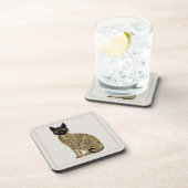 Golden Decorative Gustav Klimt Style Schwarze Katz Getränkeuntersetzer (Rechte Seite)