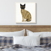 Golden Decorative Gustav Klimt Style Schwarze Katz Leinwanddruck (Insitu (Schlafzimmer))