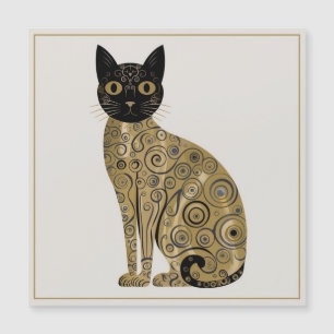 Golden Decorative Gustav Klimt Style Schwarze Katz Magnetkarte