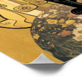 Golden Decorative Gustav Klimt Style Schwarze Katz Poster (Ecke)