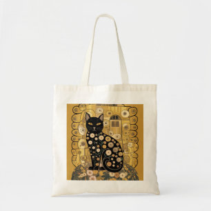 Golden Decorative Gustav Klimt Style Schwarze Katz Tragetasche