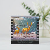 Golden Dee in Snow Scene Weihnachtsfeier Einladung (Stehend Vorderseite)