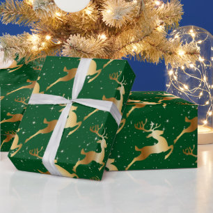 Golden Dee on Green Wrapping Paper Geschenkpapier