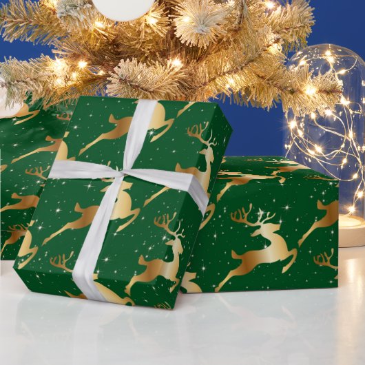 Golden Dee on Green Wrapping Paper Geschenkpapier (Feiertage)