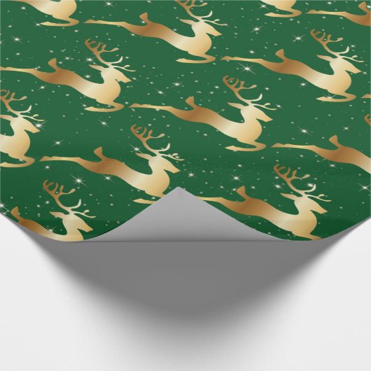 Golden Dee on Green Wrapping Paper Geschenkpapier (Ecke)