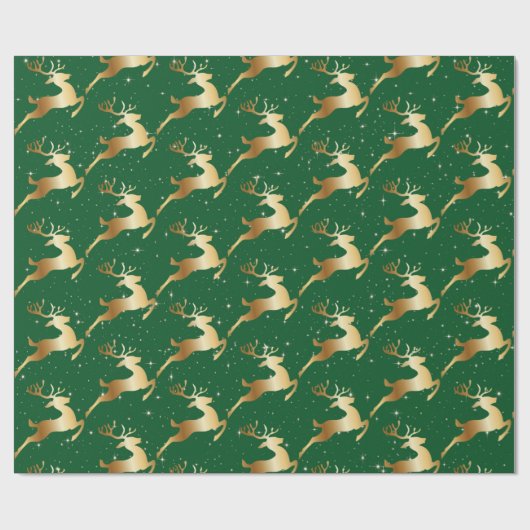 Golden Dee on Green Wrapping Paper Geschenkpapier (Flach)