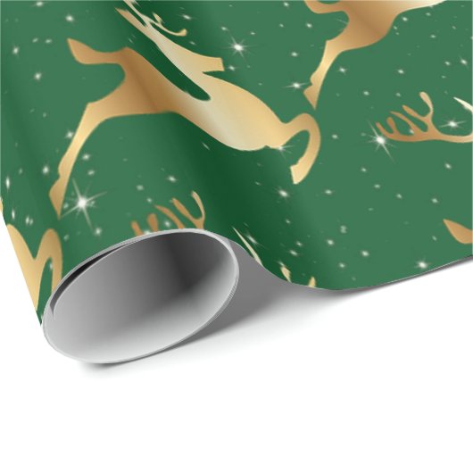Golden Dee on Green Wrapping Paper Geschenkpapier (Rolleneckpunkt)