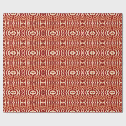 Golden Deep Red Batik Muster Geschenkpapier (Flach)