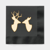 Golden Deer Buck and Doe Silhouettes Servietten Mit Folie (Vorderseite)