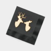 Golden Deer Buck and Doe Silhouettes Servietten Mit Folie (Links)