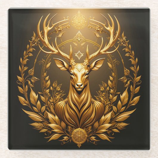 Golden Deer Emblem Glasuntersetzer (Vorderseite)