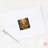 Golden Deer Emblem Quadratischer Aufkleber (Umschlag)