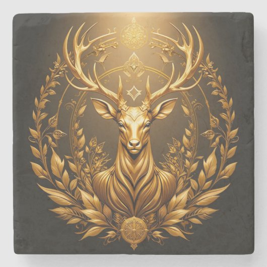 Golden Deer Emblem Steinuntersetzer (Vorderseite)