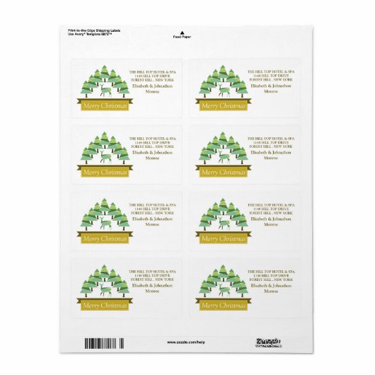 Golden Deer Forest Frohe Weihnachten (Vorne)