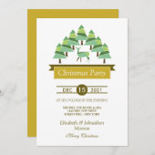 Golden Deer Forest Weihnachtszeit-Party Einladung (Vorne/Hinten)