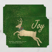 Golden Deer Joy Weihnachtskarte Feiertagskarte (Vorne/Hinten)